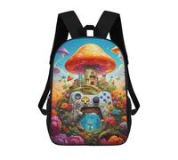 sinyumoney Sac À Dos Scolaire Pour Enfants Fantasy Mushroom Kingdom Sac À Dos Scolaire Tendance Sac À Dos De Voyage Unisexe Tendance Sac À Dos 3D Cool 17inch