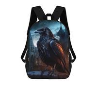 sinyumoney Sac À Dos Scolaire Pour Enfants Fantasy Raven in Castle Sac À Dos Tendance Pour Adolescents, Sac À Dos Décontracté Pour Garçons Et Filles, Sac D'école Imprimé En 3D 17inch