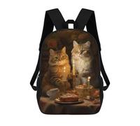 sinyumoney Sac À Dos Scolaire Pour Enfants Fat Cats Dinner Kitchen Sac À Dos Tendance Pour Adolescents, Sac À Dos Décontracté Pour Garçons Et Filles, Sac D'école Imprimé En 3D 17inch