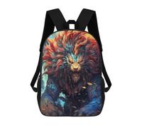 sinyumoney Sac À Dos Scolaire Pour Enfants Flaming Lion Guardian Sac À Dos Scolaire Tendance Sac À Dos De Voyage Unisexe Tendance Sac À Dos 3D Cool 17inch