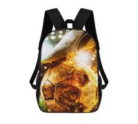 sinyumoney Sac À Dos Scolaire Pour Enfants Flaming Soccer Kick Artwork Sac À Dos Scolaire Tendance Sac À Dos De Voyage Unisexe Tendance Sac À Dos 3D Cool 17inch