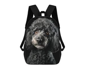 sinyumoney Sac À Dos Scolaire Pour Enfants Fluffy Grey Poodle Portrait Sac À Dos Scolaire Tendance Sac À Dos De Voyage Unisexe Tendance Sac À Dos 3D Cool 17inch