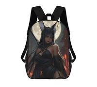 sinyumoney Sac À Dos Scolaire Pour Enfants Fox Ear Warrior Moonlit Night Sac À Dos Scolaire Tendance Sac À Dos De Voyage Unisexe Tendance Sac À Dos 3D Cool 17inch