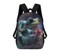 sinyumoney Sac À Dos Scolaire Pour Enfants Frog Astronaut in Space Sac À Dos Décontracté Pour Les Voyages, Imprimé En 3D, Pour Garçons Et Filles, Grande Capacité 17inch