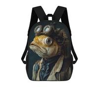 sinyumoney Sac À Dos Scolaire Pour Enfants Funny Steampunk Fish Creature Sac À Dos Décontracté Pour Les Voyages, Imprimé En 3D, Pour Garçons Et Filles, Grande Capacité 17inch