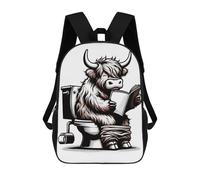 sinyumoney Sac À Dos Scolaire Pour Enfants Funny Toilet Cow Sac À Dos Décontracté Pour Les Voyages, Imprimé En 3D, Pour Garçons Et Filles, Grande Capacité 17inch