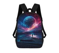 sinyumoney Sac À Dos Scolaire Pour Enfants Galactic Reflections A Cosmic Journey Sac À Dos Scolaire Tendance Sac À Dos De Voyage Unisexe Tendance Sac À Dos 3D Cool 17inch
