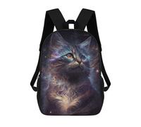 sinyumoney Sac À Dos Scolaire Pour Enfants Galactic Whiskers A Cosmic Cat's Journey Sac À Dos Scolaire Pour Enfants, Style Décontracté Et Tendance, Imprimé En 3D, Amusant Et Original 17inch