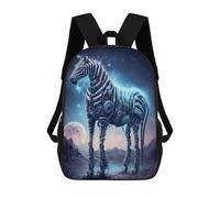 sinyumoney Sac À Dos Scolaire Pour Enfants Galactic Zebra A Cosmic Wonder -1 Sac À Dos Scolaire Tendance Sac À Dos De Voyage Unisexe Tendance Sac À Dos 3D Cool 17inch