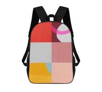 sinyumoney Sac À Dos Scolaire Pour Enfants Geometric Collage 5 Sac À Dos Décontracté Pour Les Voyages, Imprimé En 3D, Pour Garçons Et Filles, Grande Capacité 17inch