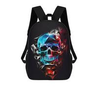 sinyumoney Sac À Dos Scolaire Pour Enfants Geometric Skull Artwork Sac À Dos Décontracté Pour Les Voyages, Imprimé En 3D, Pour Garçons Et Filles, Grande Capacité 17inch