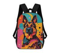 sinyumoney Sac À Dos Scolaire Pour Enfants German Shepherd Pop Art Pop-Art Dog Print Sac À Dos Scolaire Pour Enfants, Style Décontracté Et Tendance, Imprimé En 3D, Amusant Et Original 17inch