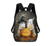 sinyumoney Sac À Dos Scolaire Pour Enfants Ghosts Pumpkin Halloween Sac À Dos Décontracté Pour Les Voyages, Imprimé En 3D, Pour Garçons Et Filles, Grande Capacité 17inch