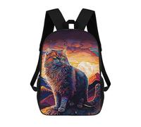 sinyumoney Sac À Dos Scolaire Pour Enfants Giant Persian Cat Sac À Dos Décontracté Pour Les Voyages, Imprimé En 3D, Pour Garçons Et Filles, Grande Capacité 17inch