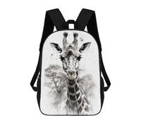 sinyumoney Sac À Dos Scolaire Pour Enfants Giraffe Beauty Black Ink Sac À Dos Scolaire Pour Enfants, Style Décontracté Et Tendance, Imprimé En 3D, Amusant Et Original 17inch