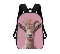 sinyumoney Sac À Dos Scolaire Pour Enfants Goat Pastel Crown Sac À Dos Scolaire Pour Enfants, Style Décontracté Et Tendance, Imprimé En 3D, Amusant Et Original 17inch