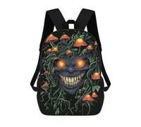 sinyumoney Sac À Dos Scolaire Pour Enfants Goblincore Glowing Goblin with Mushrooms Sac À Dos Décontracté Pour Les Voyages, Imprimé En 3D, Pour Garçons Et Filles, Grande Capacité 17inch