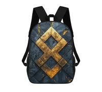 sinyumoney Sac À Dos Scolaire Pour Enfants Gold Diamond on Black Marble Sac À Dos Décontracté Pour Les Voyages, Imprimé En 3D, Pour Garçons Et Filles, Grande Capacité 17inch