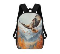 sinyumoney Sac À Dos Scolaire Pour Enfants Golden Eagle Soaring Sac À Dos Décontracté Pour Les Voyages, Imprimé En 3D, Pour Garçons Et Filles, Grande Capacité 17inch