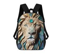 sinyumoney Sac À Dos Scolaire Pour Enfants Golden Lion's Majesty Sac À Dos Décontracté Pour Les Voyages, Imprimé En 3D, Pour Garçons Et Filles, Grande Capacité 17inch