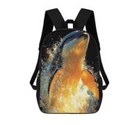 sinyumoney Sac À Dos Scolaire Pour Enfants Golden Whale Leap Animal Sac À Dos Scolaire Pour Enfants, Style Décontracté Et Tendance, Imprimé En 3D, Amusant Et Original 17inch