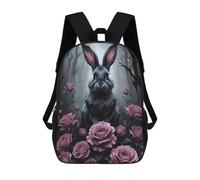 sinyumoney Sac À Dos Scolaire Pour Enfants Gothic Rabbit Sac À Dos Scolaire Pour Enfants, Style Décontracté Et Tendance, Imprimé En 3D, Amusant Et Original 17inch