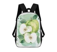 sinyumoney Sac À Dos Scolaire Pour Enfants Green Apple Watercolor Illustration Sac À Dos Décontracté Pour Les Voyages, Imprimé En 3D, Pour Garçons Et Filles, Grande Capacité 17inch