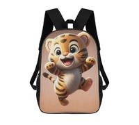sinyumoney Sac À Dos Scolaire Pour Enfants Happy Tiger Cub Jumping Sac À Dos Décontracté Pour Les Voyages, Imprimé En 3D, Pour Garçons Et Filles, Grande Capacité 17inch