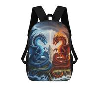 sinyumoney Sac À Dos Scolaire Pour Enfants Ice And Fire Dragons Confrontation Sac À Dos Tendance Pour Adolescents, Sac À Dos Décontracté Pour Garçons Et Filles, Sac D'école Imprimé En 3D 17inch