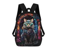 sinyumoney Sac À Dos Scolaire Pour Enfants Imprimé En 3D Abyssinian Cat Abstract Sacs À Dos, Sacs À Dos De Voyage Décontractés, Grand Sac À Dos De Jour Pour Garçons 17inch