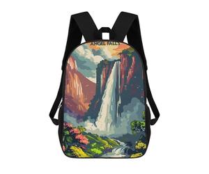 sinyumoney Sac À Dos Scolaire Pour Enfants Imprimé En 3D Angel Falls Majesty Sacs À Dos, Sacs À Dos De Voyage Décontractés, Grand Sac À Dos De Jour Pour Garçons 17inch