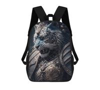 sinyumoney Sac À Dos Scolaire Pour Enfants Imprimé En 3D Armored Tiger Portrait, Grande Capacité, Idéal Pour Les Voyages, Les Livres Et L'école.