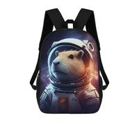 sinyumoney Sac À Dos Scolaire Pour Enfants Imprimé En 3D Astronaut Capybara in Space Sac À Dos De Sport Pour Garçons Et Filles, Sac À Dos Tendance 17inch