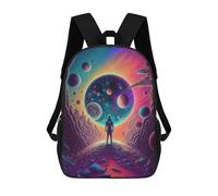 sinyumoney Sac À Dos Scolaire Pour Enfants Imprimé En 3D Astronaut Gazing at Planets -2, Grande Capacité, Idéal Pour Les Voyages, Les Livres Et L'école.