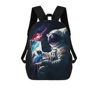 sinyumoney Sac À Dos Scolaire Pour Enfants Imprimé En 3D Astronaut Holding Brush Sac À Dos De Sport Pour Garçons Et Filles Sac À Dos Tendance 17inch