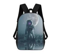 sinyumoney Sac À Dos Scolaire Pour Enfants Imprimé En 3D Astronaut on An Alien Moon Sac À Dos De Sport Pour Garçons Et Filles, Sac À Dos Tendance 17inch