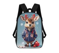 sinyumoney Sac À Dos Scolaire Pour Enfants Imprimé En 3D Baby Deer Christmas Sacs À Dos, Sacs À Dos De Voyage Décontractés, Grand Sac À Dos De Jour Pour Garçons 17inch