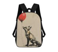 sinyumoney Sac À Dos Scolaire Pour Enfants Imprimé En 3D Banksy Fox Red Balloon Sac À Dos De Sport Pour Garçons Et Filles, Sac À Dos Tendance 17inch