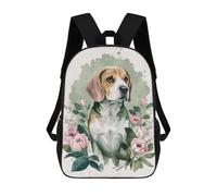 sinyumoney Sac À Dos Scolaire Pour Enfants Imprimé En 3D Beagle Floral Portrait Sac À Dos De Sport Pour Garçons Et Filles Sac À Dos Tendance 17inch