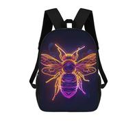 sinyumoney Sac À Dos Scolaire Pour Enfants Imprimé En 3D Bee Insect Neon Sacs À Dos, Sacs À Dos De Voyage Décontractés, Grand Sac À Dos De Jour Pour Garçons 17inch