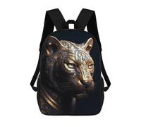 sinyumoney Sac À Dos Scolaire Pour Enfants Imprimé En 3D Black And Gold Tiger Sac À Dos De Sport Pour Garçons Et Filles, Sac À Dos Tendance 17inch