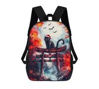 sinyumoney Sac À Dos Scolaire Pour Enfants Imprimé En 3D Black Cat in Torii Gate Sac À Dos De Sport Pour Garçons Et Filles, Sac À Dos Tendance 17inch