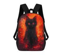 sinyumoney Sac À Dos Scolaire Pour Enfants Imprimé En 3D Black Cat with Red Eyes Art Sac À Dos De Sport Pour Garçons Et Filles, Sac À Dos Tendance 17inch