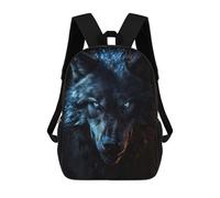 sinyumoney Sac À Dos Scolaire Pour Enfants Imprimé En 3D Black Wolf Blue Eyes Sac À Dos De Sport Pour Garçons Et Filles, Sac À Dos Tendance 17inch