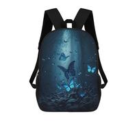 sinyumoney Sac À Dos Scolaire Pour Enfants Imprimé En 3D Blue Butterfly Forest Sacs À Dos, Sacs À Dos De Voyage Décontractés, Grand Sac À Dos De Jour Pour Garçons 17inch
