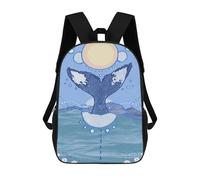 sinyumoney Sac À Dos Scolaire Pour Enfants Imprimé En 3D Blue Whale Sac À Dos De Sport Pour Garçons Et Filles, Sac À Dos Tendance 17inch