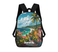 sinyumoney Sac À Dos Scolaire Pour Enfants Imprimé En 3D Boracay Philippines Tropical Island View, Grande Capacité, Idéal Pour Les Voyages, Les Livres Et L'école.