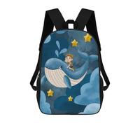 sinyumoney Sac À Dos Scolaire Pour Enfants Imprimé En 3D Boy Riding Whale in Sky Sacs À Dos, Sacs À Dos De Voyage Décontractés, Grand Sac À Dos De Jour Pour Garçons 17inch