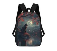 sinyumoney Sac À Dos Scolaire Pour Enfants Imprimé En 3D Cat Moon And Stars Sac À Dos De Sport Pour Garçons Et Filles, Sac À Dos Tendance 17inch