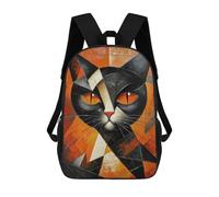 sinyumoney Sac À Dos Scolaire Pour Enfants Imprimé En 3D Cat Oil Painting Sacs À Dos, Sacs À Dos De Voyage Décontractés, Grand Sac À Dos De Jour Pour Garçons 17inch
